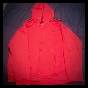 Adidas Red Full Zip Hoodie
